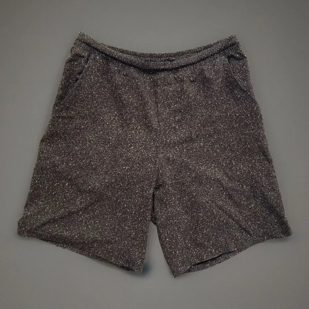 LULULEMON Mens Pace Breaker Short Sz L Black Speckled 9